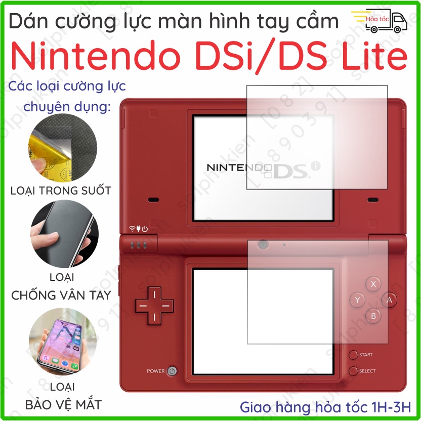 Dán bảo vệ máy chơi game Nintendo DSi / DS Lite nano chống bể và ppf chống trầy