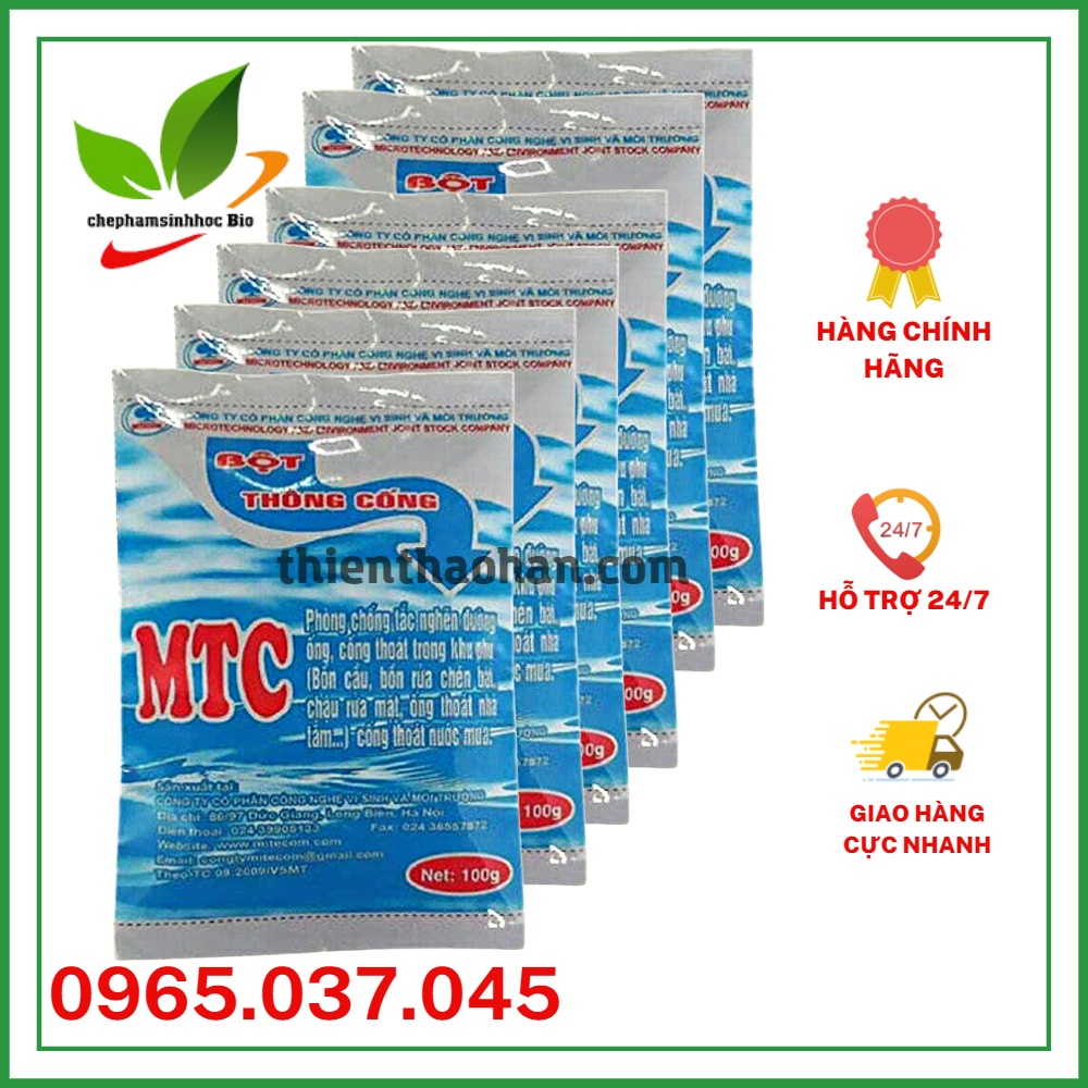 Combo 6 gói. Bột thông cống MTC. Gói 100g