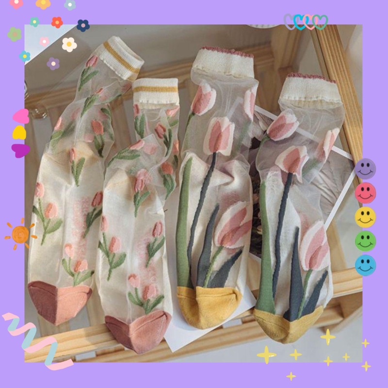 Vớ tất voan hoạ tiết  🌼MY MUSES 🌿 phong cách vintage