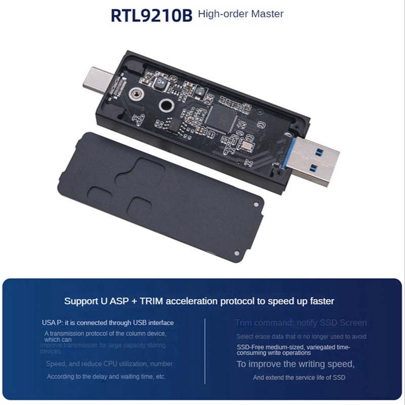 Hộp Đựng Ổ Cứng Ngoài M.2 SSD USB 3.1 Type C Cho Windows / Linux 2230 2242