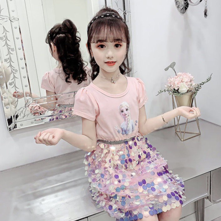 Đầm Hóa Trang Công Chúa Elsa Cho Bé Gái