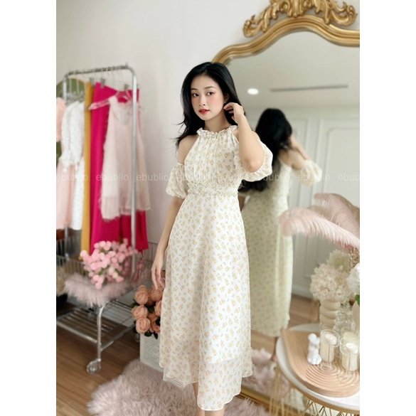 ELENA DRESS đầm hoa nhí bèo kèm tay rời Ebublio