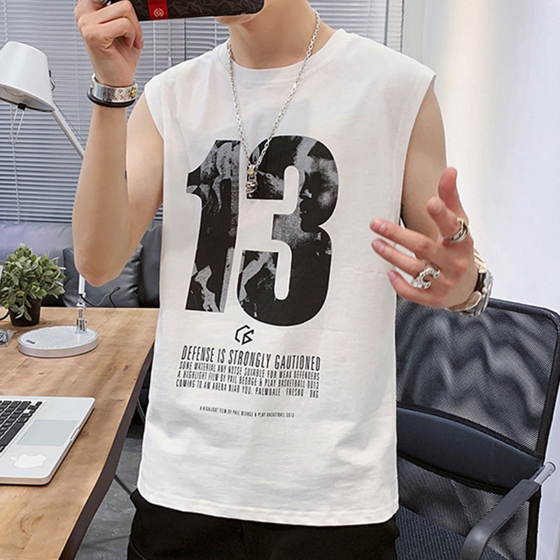 Áo Thun Thể Thao Sát Nách Form Rộng Phong Cách Hàn Quốc Cho Nam