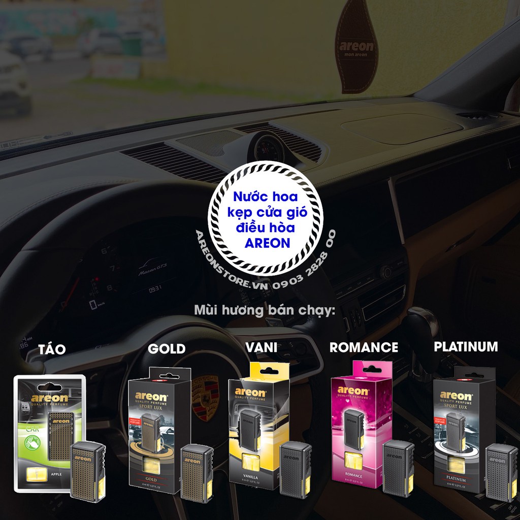 Nước Hoa Ô Tô Cao Cấp Areon, Nước Hoa Oto Kẹp Cửa Gió Chính Hãng Khử Mùi Xe Hơi Ô Tô Nhập Khẩu Bulgaria