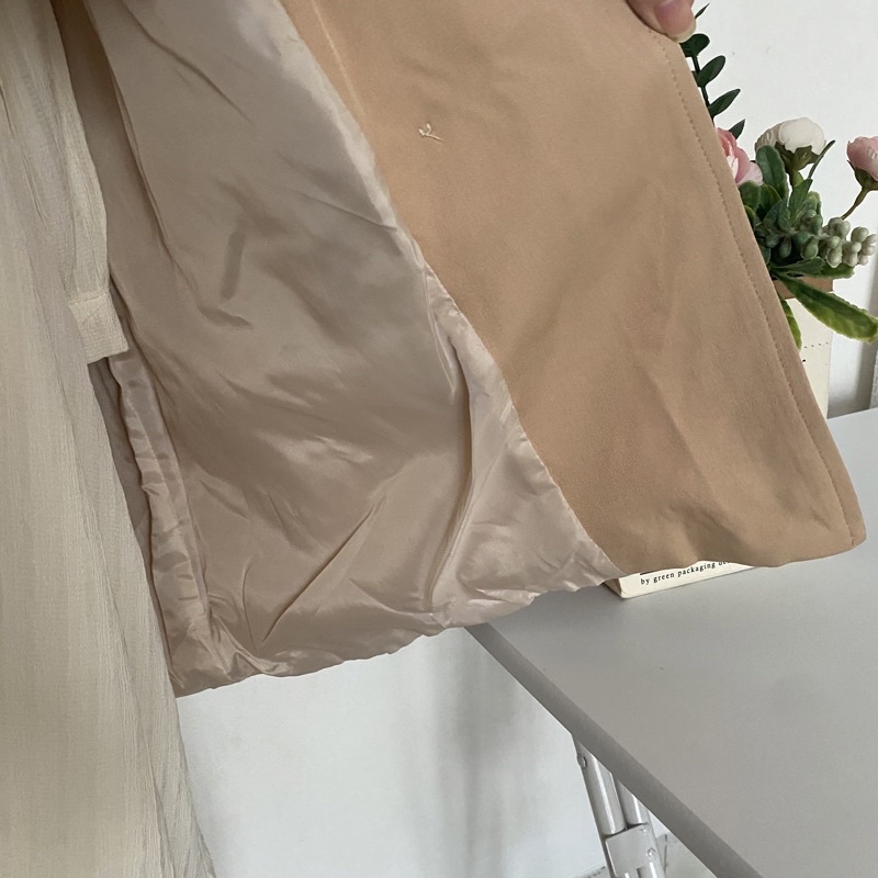 Áo khoác Trench coat Hàn Quốc vải dày tay bo 2 lớp