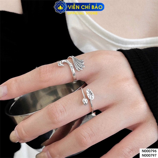Nhẫn khổng tước cách điệu chất liệu bạc Thái 925 thời trang phụ kiện trang sức Viễn Chí Bảo N000796