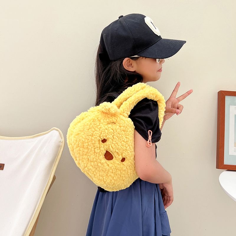 Babyfair. Phim hoạt hình mùa thu và mùa đông của phụ nữ Hàn Quốc dễ thương túi xách gấu sang trọng mềm mại dung tích lớn