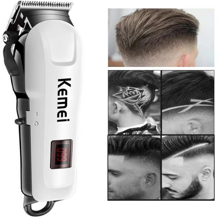 Tông đơ cắt tóc không dây chuyên nghiệp Kemei 809A lưỡi titanium