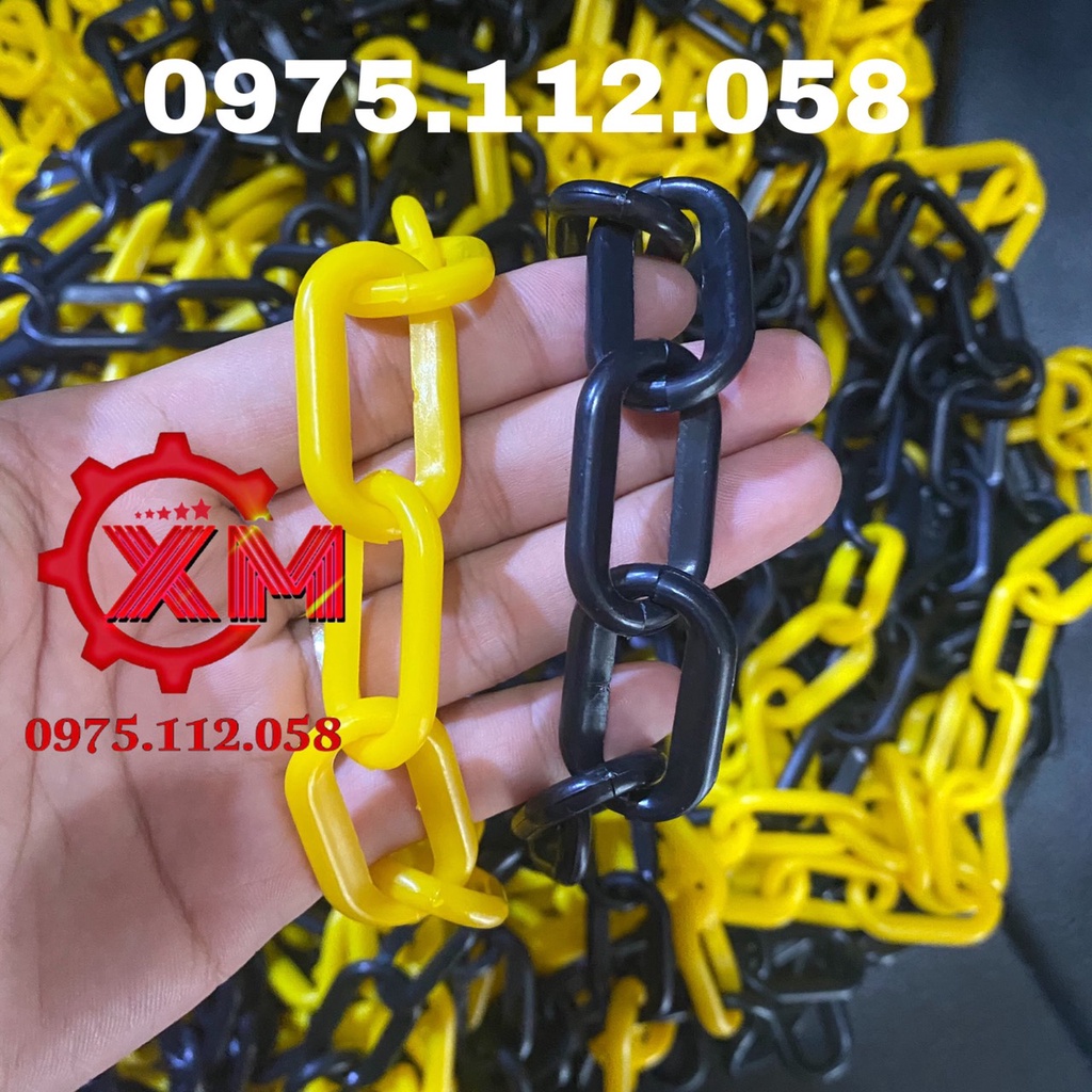 Dây xích nhựa trắng đỏ phi 6 dài 25m