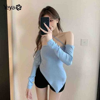 Áo thun YEYA trễ vai ôm dáng phong cách mới quyến rũ dành cho nữ