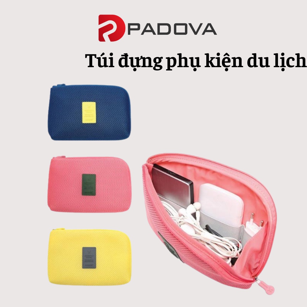 Túi Đựng Phụ Kiện Cục Sạc Dư Phòng, Cáp Sạc Giấy Tờ Tiện Dụng Đi Du Lịch PADOVA 3388