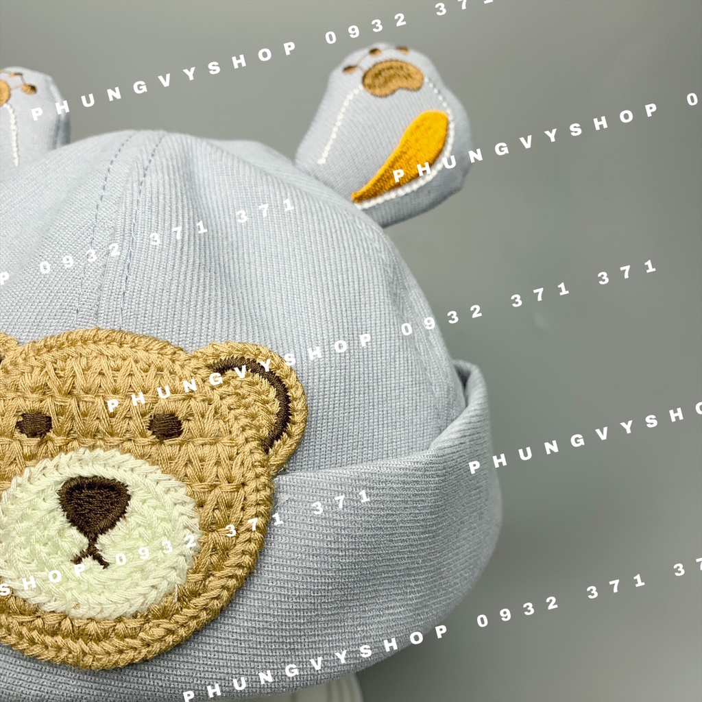 Bé 2-4 tuổi- Mũ nồi beret dễ thương Nón BEANIE NHÍ GẤU NỒI- phungvyshop trẻ em trai gái