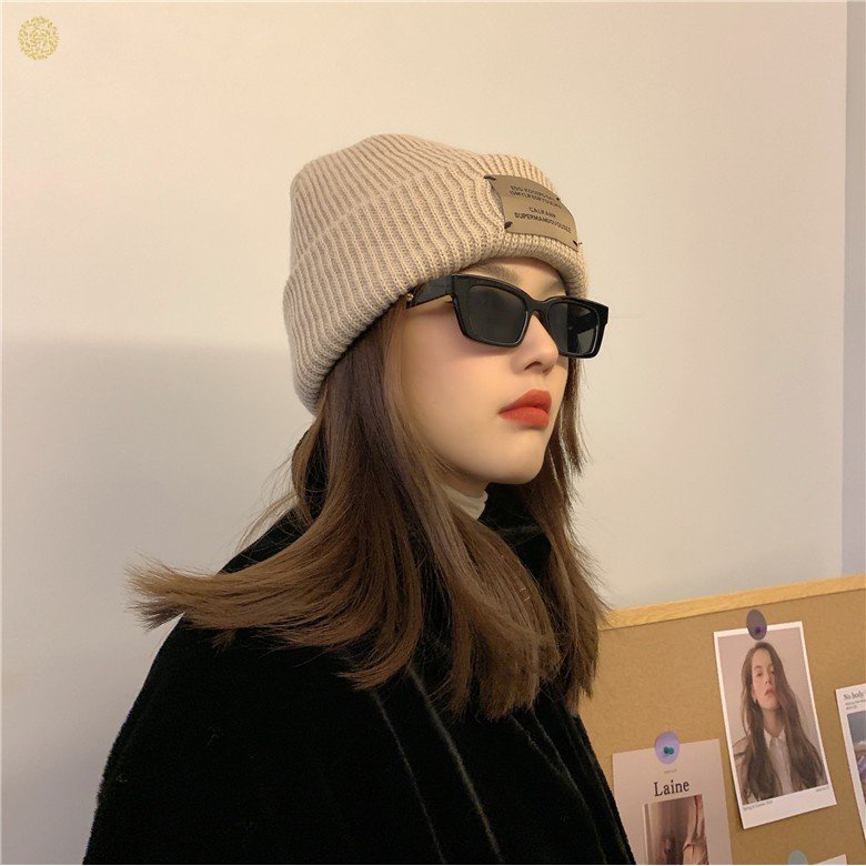 Mũ beanie Len Dệt Kim acrylic Co Giãn Thời Trang Thu Đông Hàn Quốc Cho Nam Và Nữ YKD