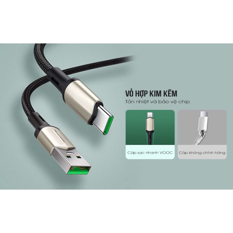 Cáp sạc nhanh, siêu bền Baseus Cafule Type C VOOC Cable cho OPPO/Samsung/Huawei/ Xiaomi