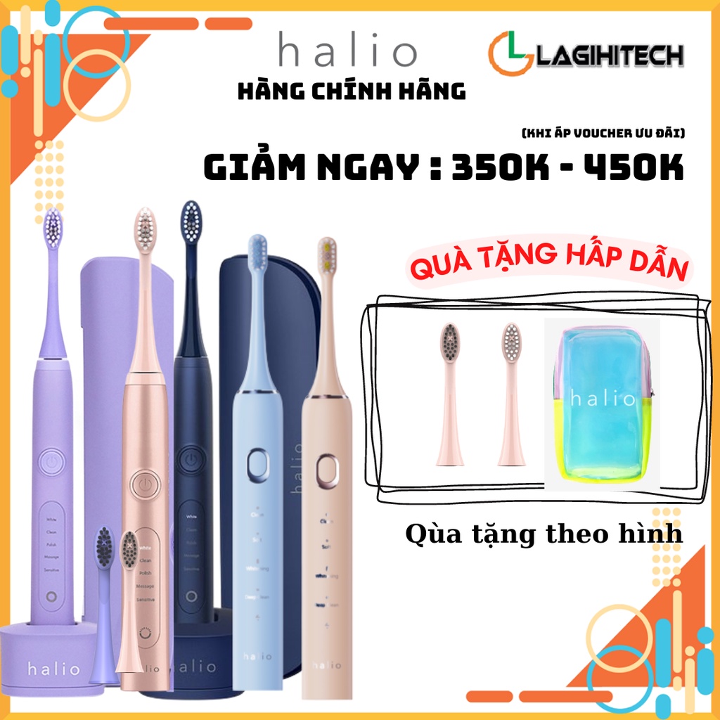 Bàn Chải Điện Halio Sonic Whitening PRO SmartClean Toothbrush Bảo hành 1