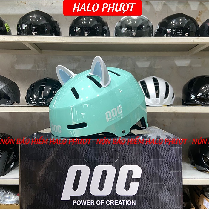 [Tặng tai mèo/gấu] Nón POC P05 Xanh Mint chính hãng