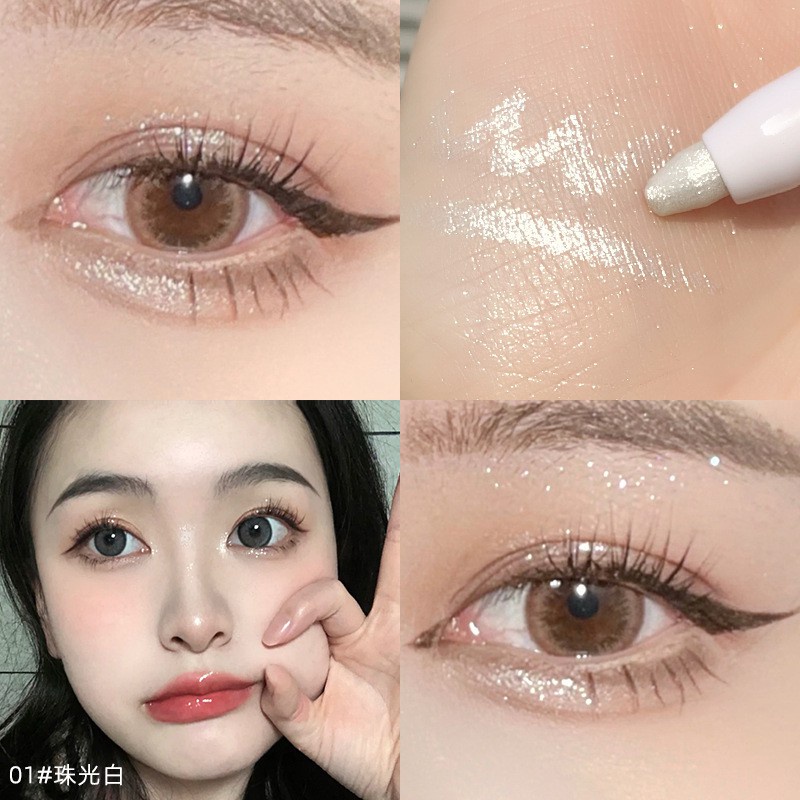 Phấn Mắt Dạng Bút Đơn Sắc Ánh Ngọc Trai Trắng Ánh Kim Tuyến Lấp Lánh Nổi Bật HSU 1 # Star Eyes HSU