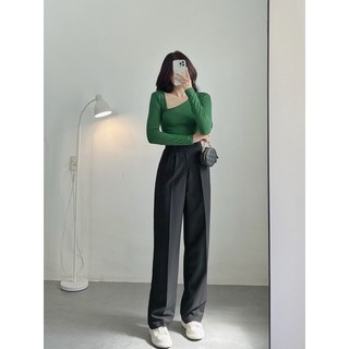 Áo Thun Gân Croptop Lệch Vai [ ẢNH THẬT 100% ]