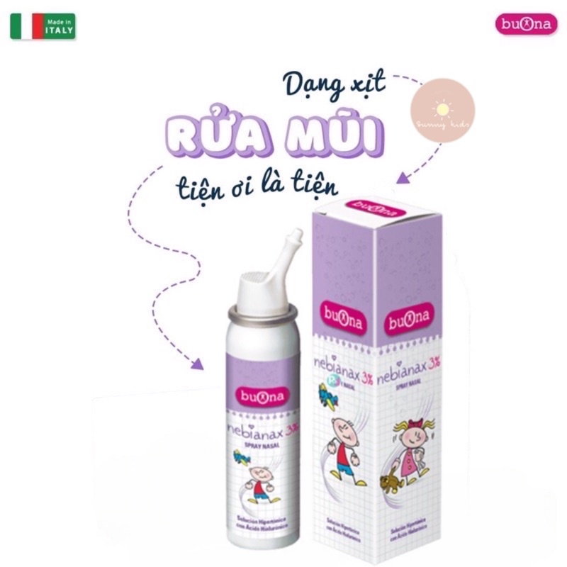 Xịt Muối Ưu Trương Buona Nebial Nebianax 3% Spray Nasale - Lọ 100ml