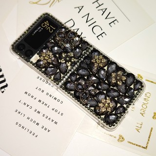 ZFlip6 Bling Kim Cương Hoa Nơ Ốp lưng Samsung Galaxy Z Flip 5 Z Flip 4 5G Z Flip 3 Cao Cấp Lấp Lánh Kim Cương Giả Sang Trọng Ốp Lưng