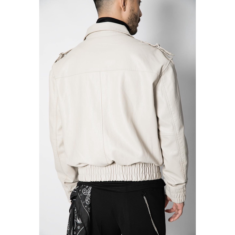 Áo Khoác Amand Trucker Leather Jacket v2 - Beige