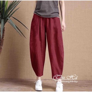 Quần thời trang nữ ống thụng lưng thun Thu Hà chất liệu cao cấp form rộng thoải mái QNH.39