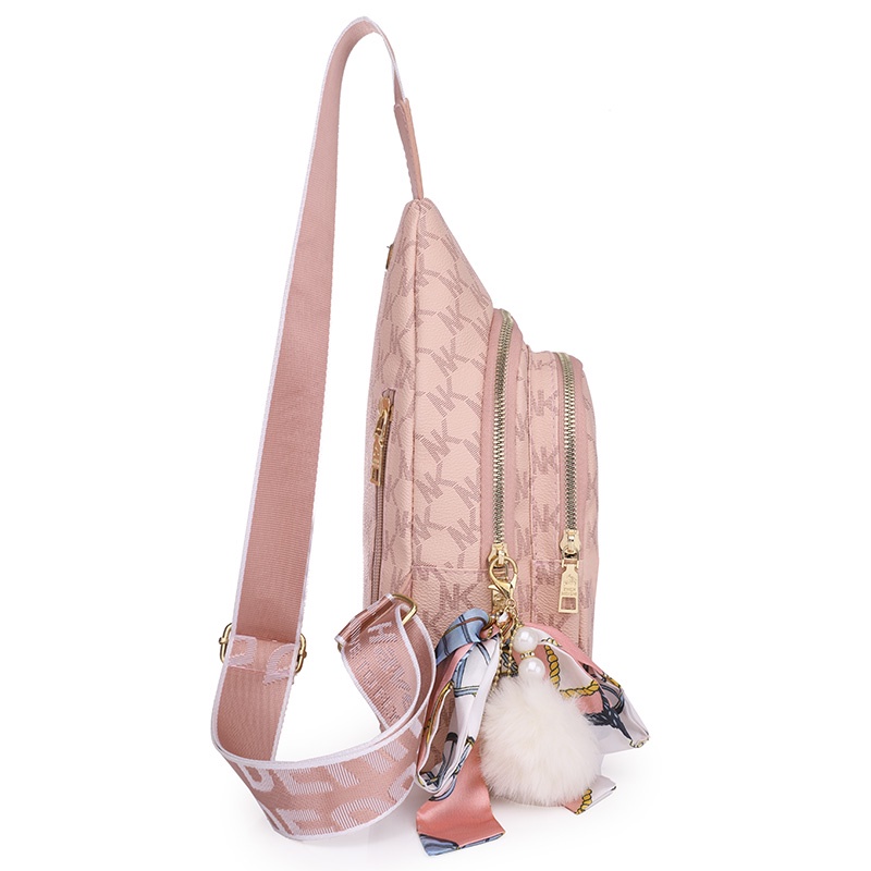Túi Đeo Chéo Nữ Phong Cách Dễ Thương Đa Năng Túi Đeo Ngực Nhiều Ngăn Dây Kéo Đôi