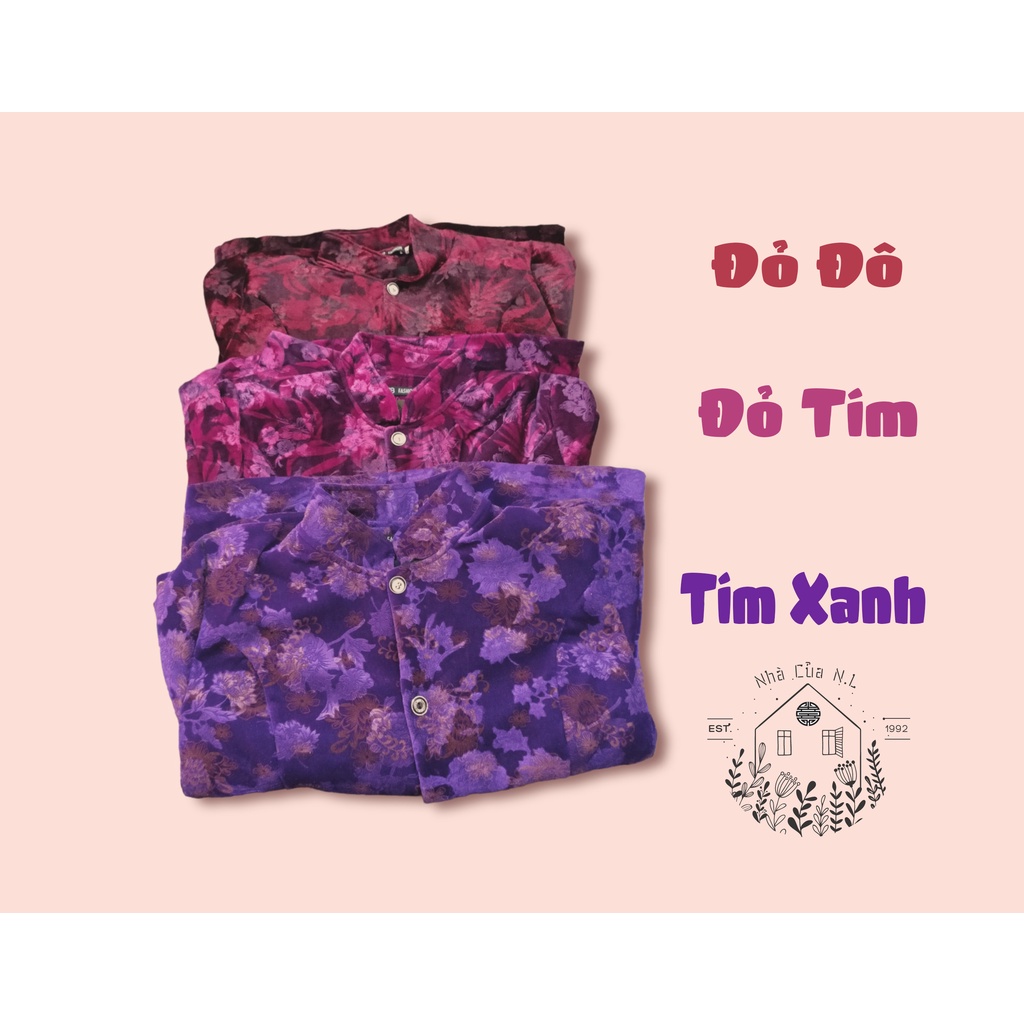 Áo khoác nhung dày dặn có lớp lót nỉ bông cho bà mẹ người trung niên, cao tuổi