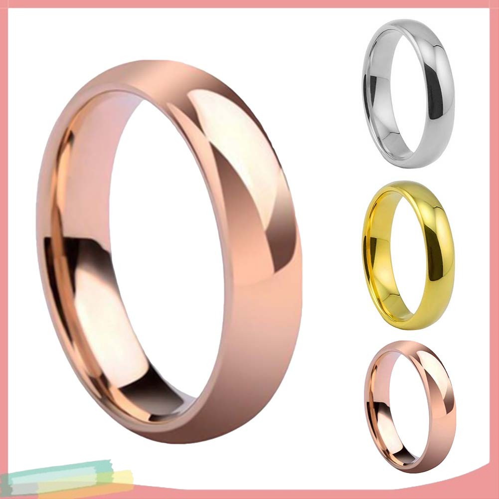 Nhẫn Chất Liệu Thép Không Gỉ Màu Trơn Kiểu Dáng Thời Trang