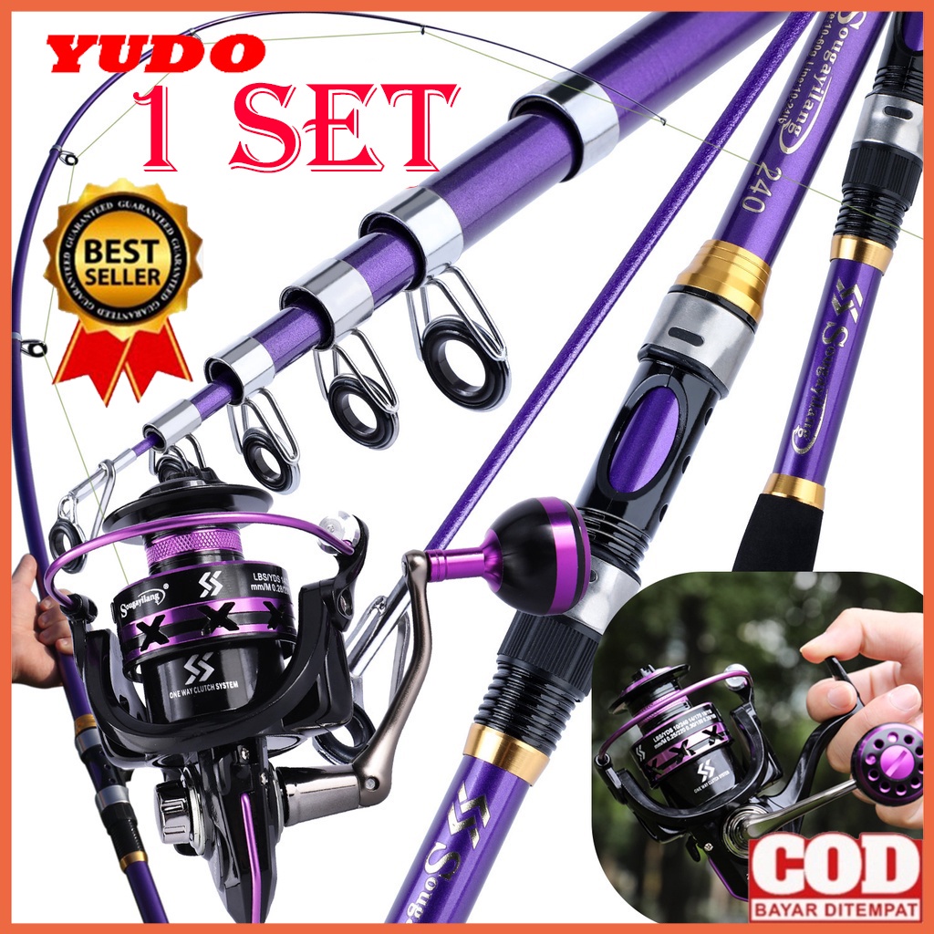 Bộ Câu Cá Trọng Lượng Siêu Nhẹ 1.8M-2.4M Cần Câu Dan 12 + 1BB Rasio Gear 5.0:1 Máy Câu Kéo Max Combo Câu Cá 5-10KG