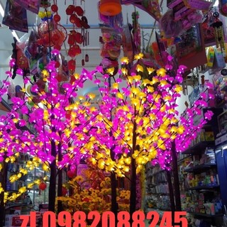 Cây mai,đào giả kết hợp đèn led cao 1m2 trang trí tết trong nhà ngoài trời lung linh