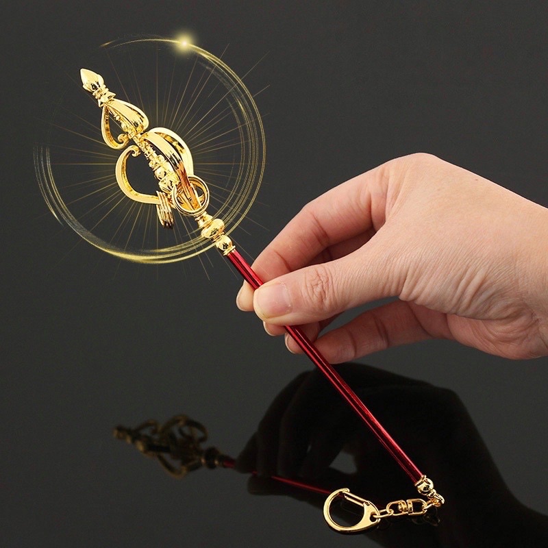 Mô hình Tích Trượng Cửu Hoàn của Đường Tăng trong Tây Du Ký Dài 22cm bằng Kim Loại Cao Cấp Siêu đẹp