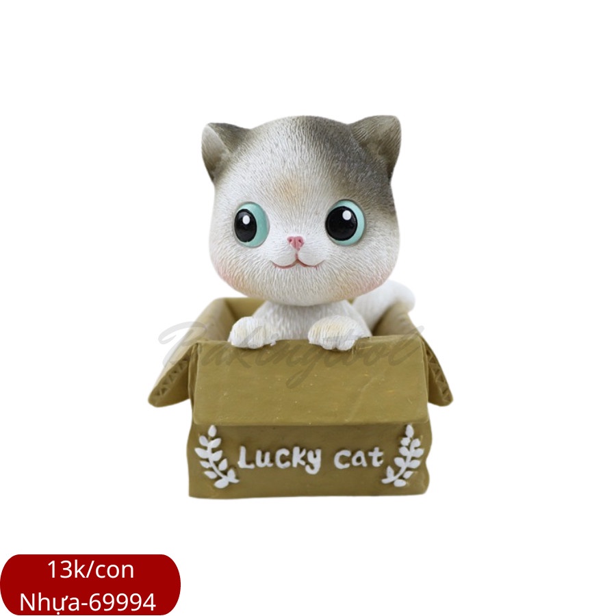 SP069994 - Trang trí mèo ngồi giỏ mở mắt