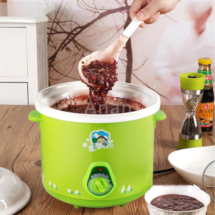 Nồi Nấu Chậm Lõi Sứ Đa Năng 1,5L, Nồi Áp Suất Hầm Cháo, Kho Thịt, Cá Cắm Điện, Giữ Nhiệt Tốt, Có Nút Điều Chỉnh Chế Độ
