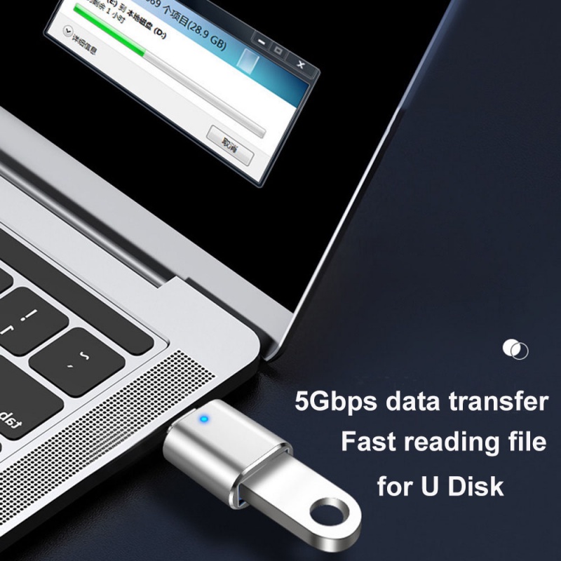 Đầu Chuyển Đổi 3A LED USB OTG Sang Type C Cho Điện Thoại / Laptop