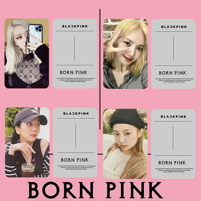 [ PHOTOCARD ] Thẻ Card Bo Góc Thành Viên BLACKPINK - Chủ Đề BORN PINK Bản Xám - Cán Sần Xịn [FANMADE]
