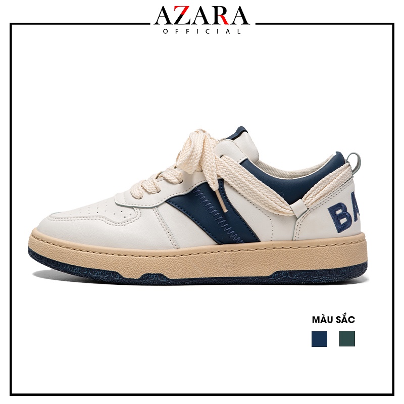 Giày Thể Thao Nam AZARA - Sneaker Màu Xanh Lá - Xanh Lam, Dễ phối đồ, Vải Thoáng Khí - G5513