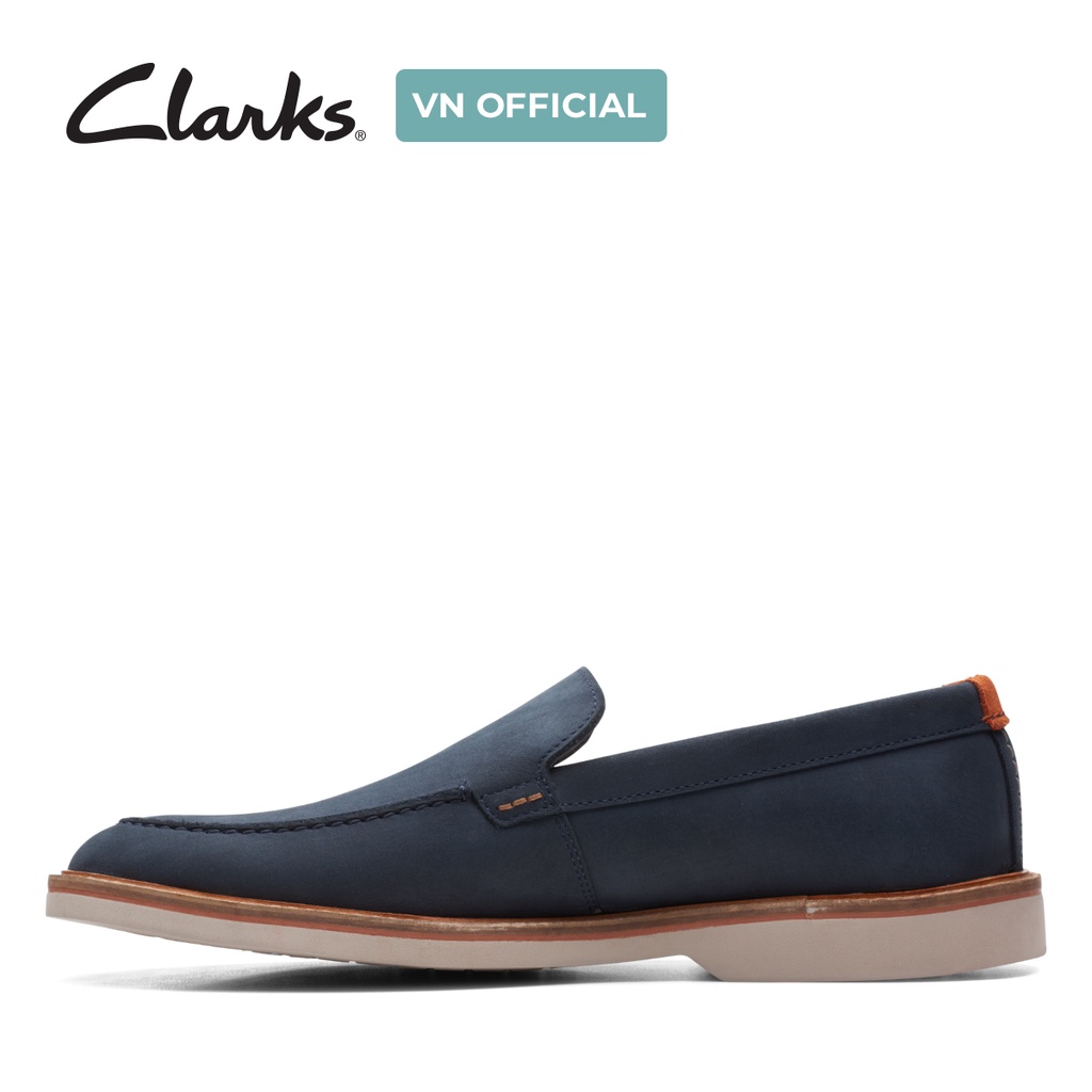 Giày Lười Da Nam Clarks AtticusLT Edge màu Navy Nubuck