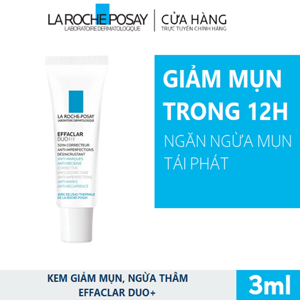 Kem Giảm Mụn La Roche-Posay Effaclar DOU+ giảm thâm, thông thoáng lỗ chân lông 3ml