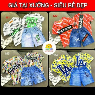 🔥loại1 ann's kids🔥10-22kg bsc29 đồ bộ bé trai in màu hoạt hình siêu nhân 3d thun lạnh size nhí 9-24kg