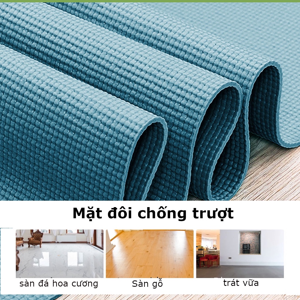 Miniso thảm yoga chống trượt 5mm thảm tập yoga hai mặt, chất liệu an toàn, cao cấp，với dây đeo vai（4mm/5mm）