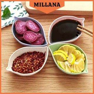 Chén bát đựng gia vị hình chiếc lá dĩa đựng nước chấm xinh xắn millana shop
