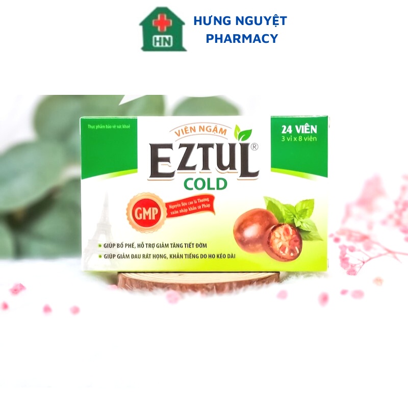 EZTUL COLD viên ngậm giảm đau rát họng, ngứa họng, khản tiếng, ho kéo dài