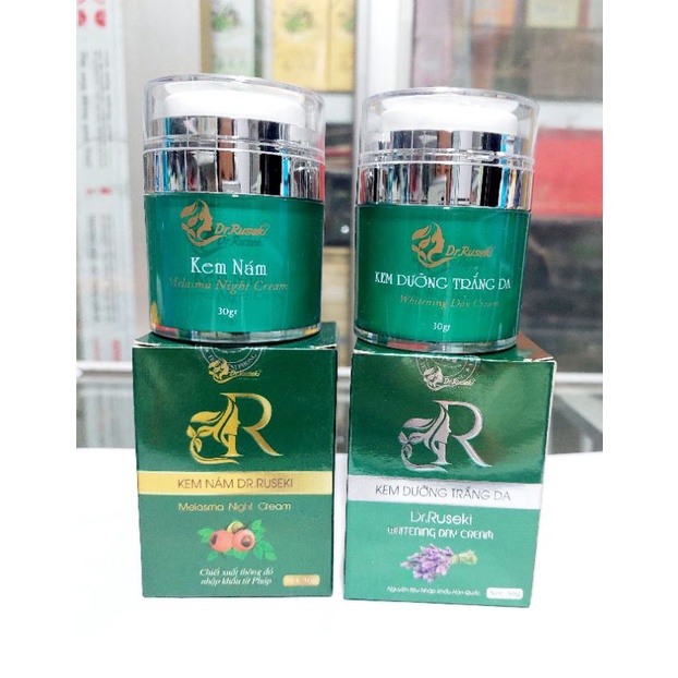 Bộ Kem Dưỡng Da Dr. Ruseki Dưỡng Trắng_Nám_Chống Lão Hóa