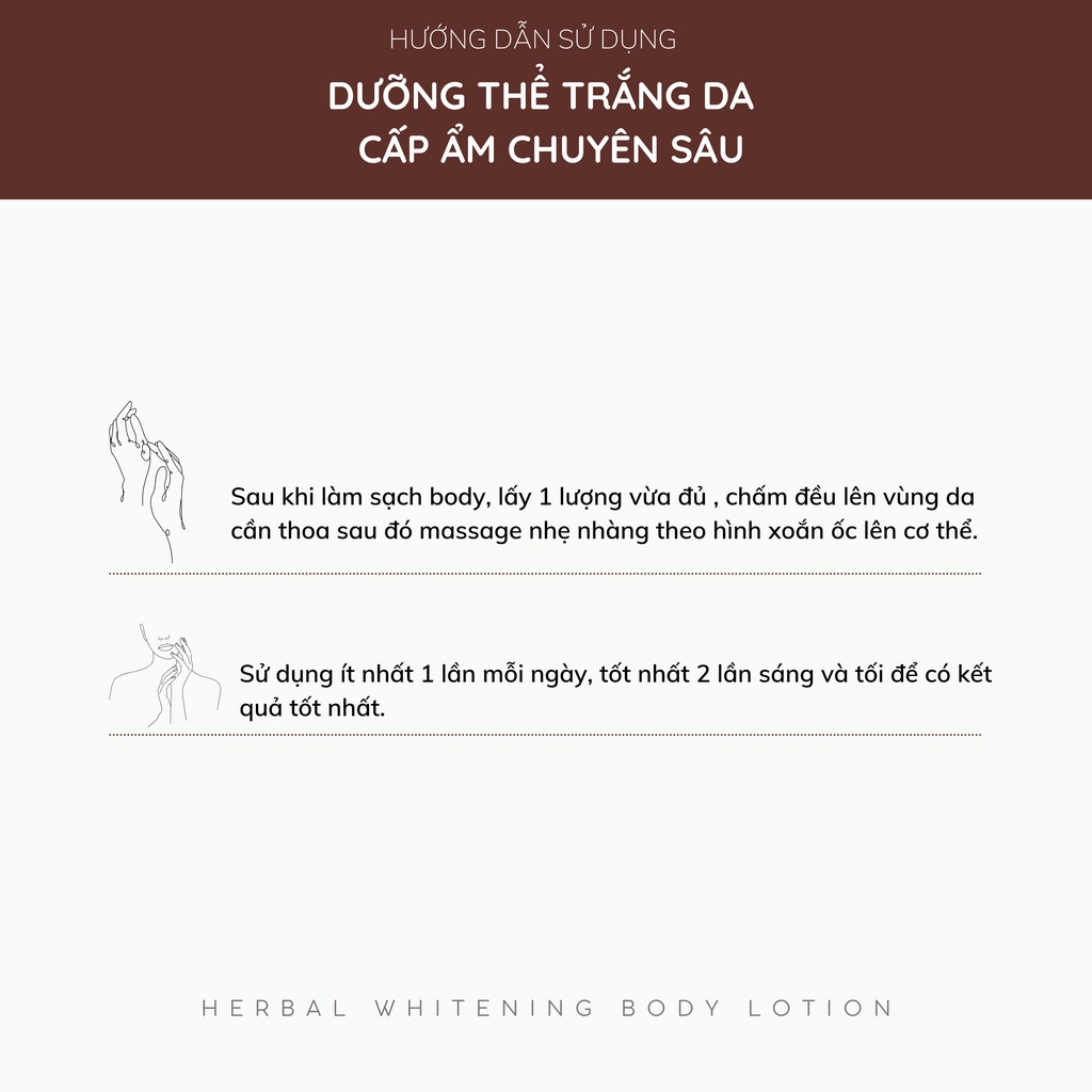 Combo Dưỡng Trắng Da Body Herbal Whitening Body Lotion 500g và Dầu Dưỡng Da Body Oil Bha By'HERB 250ml