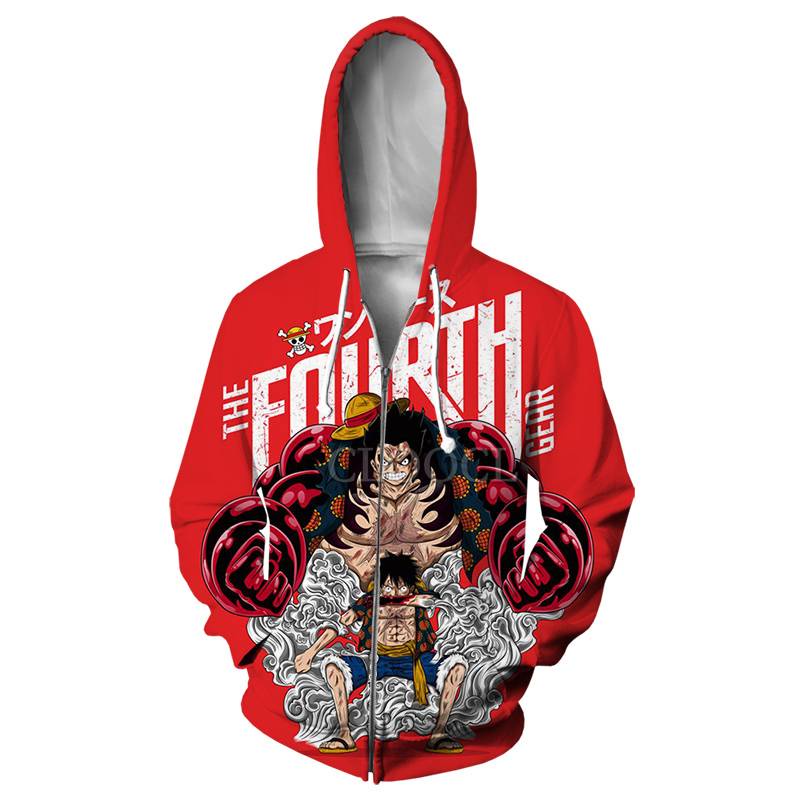 Áo Khoác Khóa Kéo Tay Dài In Hình Nhân Vật Luffy Trong ONE PIECE Thời Trang Cho Nam Và Nữ