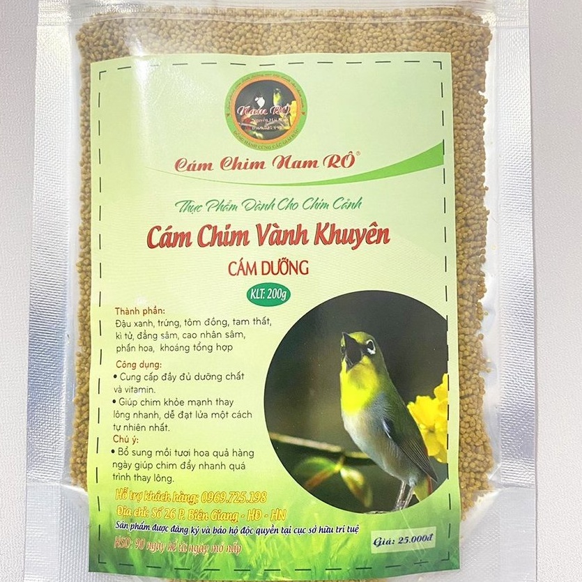 Cám chim vành khuyên Nam Rô cao cấp giá rẻ cho chim dưỡng khối lượng 200gram