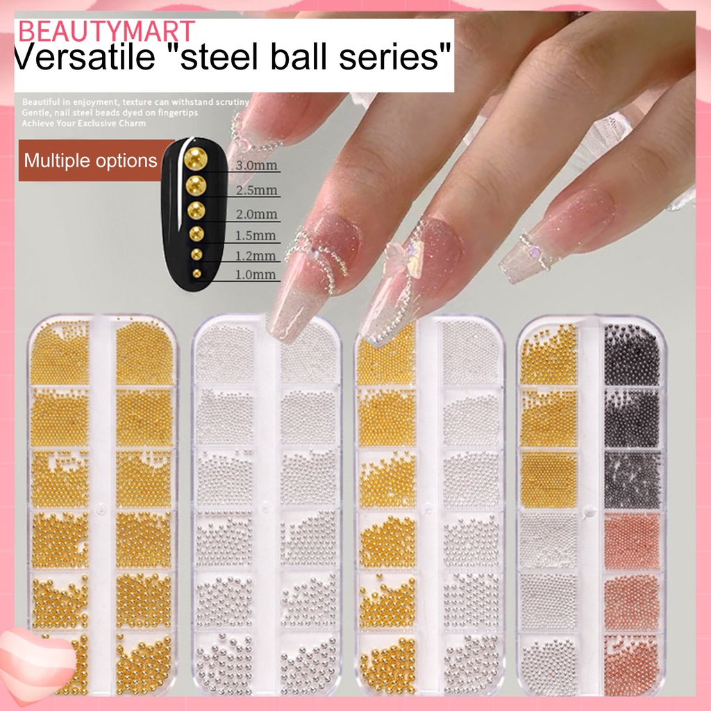 1 Hộp 1 Hộp Hạt Thép Bóng Ba Chiều Dùng Trang Trí Móng Tay Nghệ Thuật DIY