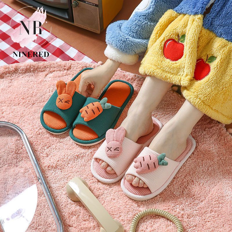 Dép Quai Ngang Thỏ Cà Rốt Đi Trong Nhà Quai Ngang Chống Trơn NineRea Homewear - D14 - D102