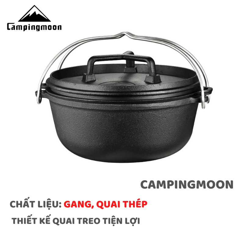 NỒI GANG KÈM CHẢO DÃ NGOẠI CẮM TRẠI CAMPINGMOON DO-28